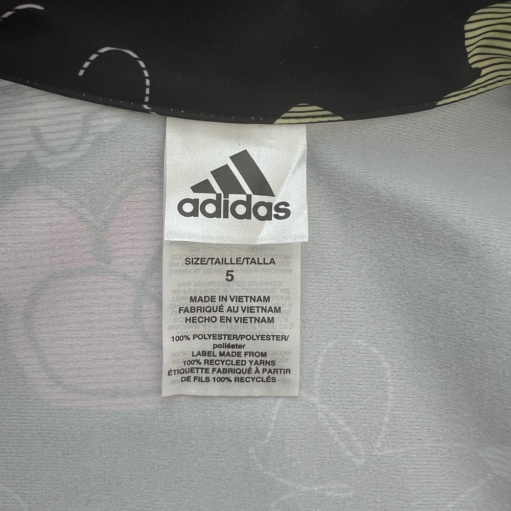 Size 5 Kids Adidas Black Jacket with Multicolor Floral Design - Picture 8 of 8